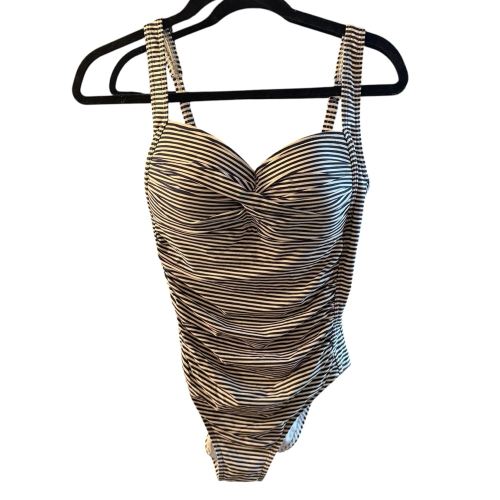Bond-eye Australia Navy Blue and White Striped One Piece Swimsuit, size 8 - D/DD